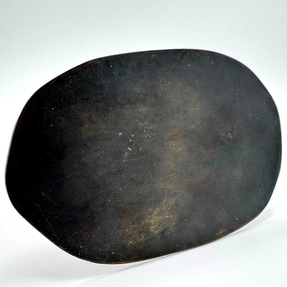 Metal Figurine Sculpture Of Girl With Flowers & Tree On Textured Base 5 Inches - Picture 9 of 13